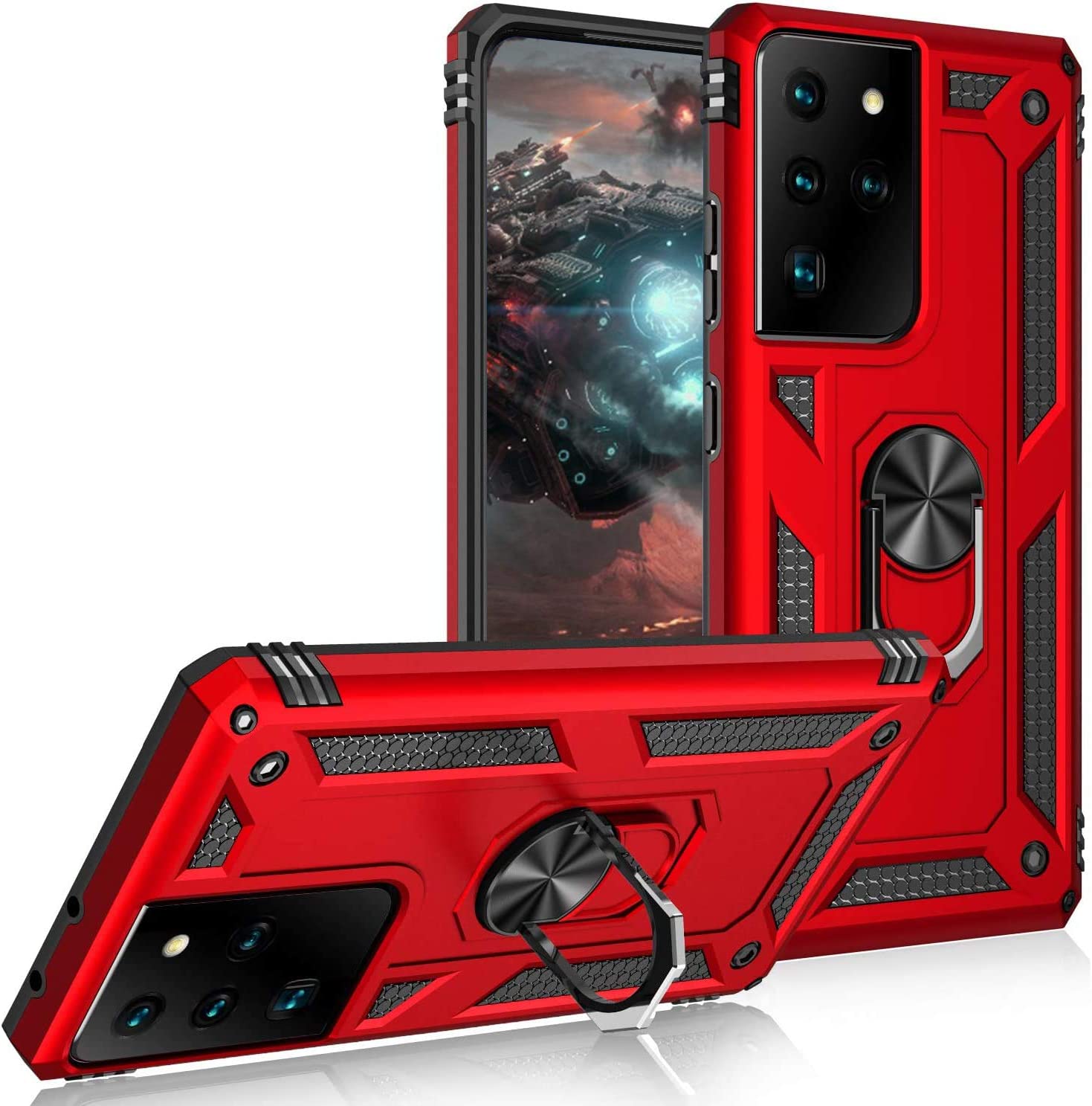 Coque hybride avec anneau pour Samsung Galaxy S21 Ultra Coque hybride avec anneau pour Samsung Galaxy S21 Ultra